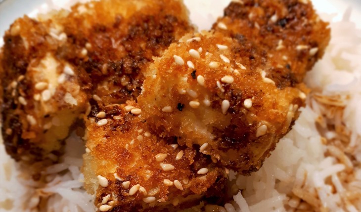 Sesame crusted tofu